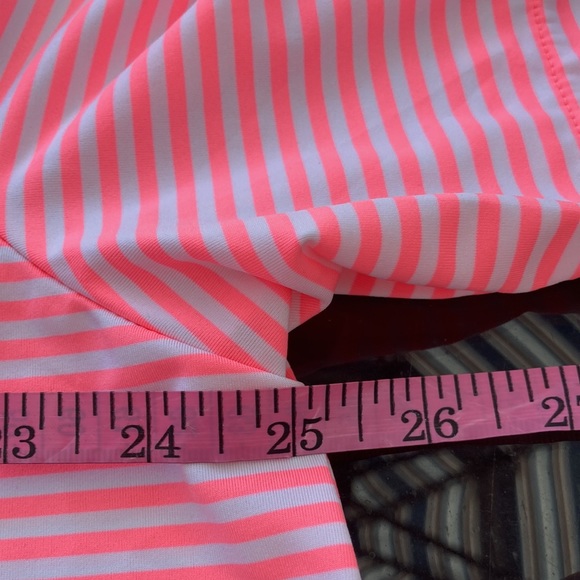 Ralph Lauren RLX neon pink and white striped men’s polo shirt, Size XL (J1001) - Picture 11 of 13